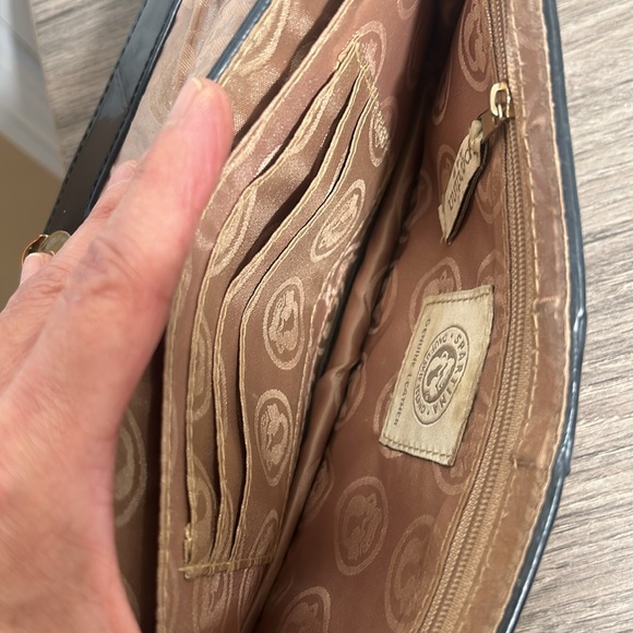 SPARTINA 449 GENUIN LEATHER DOTTED CLUTCH IN BLACK AND CREAM - Picture 5 of 8